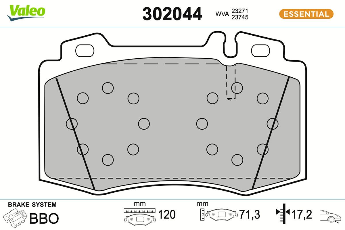 VALEO 302044 Brake pad set, disc brake