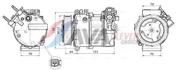 AVA CLEVER CHOICE JRAK061 Compressor, air conditioning
