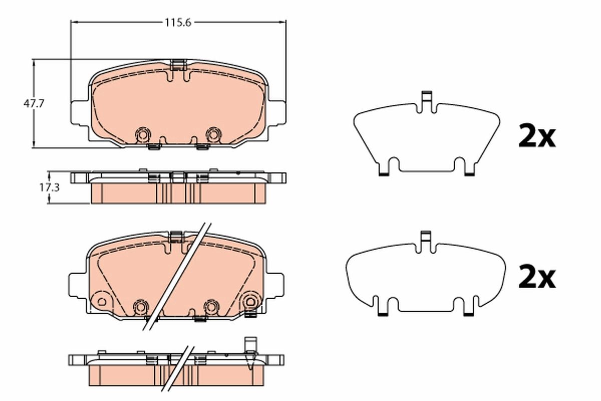TRW GDB2321 Brake pad set, disc brake