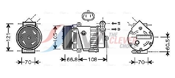 AVA CLEVER CHOICE OLAK389 Compressor, air conditioning