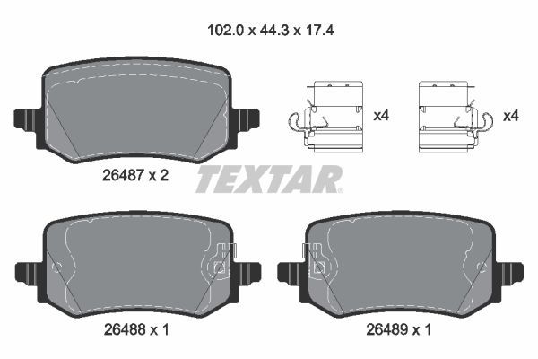 TEXTAR 2648701 Brake pad set, disc brake