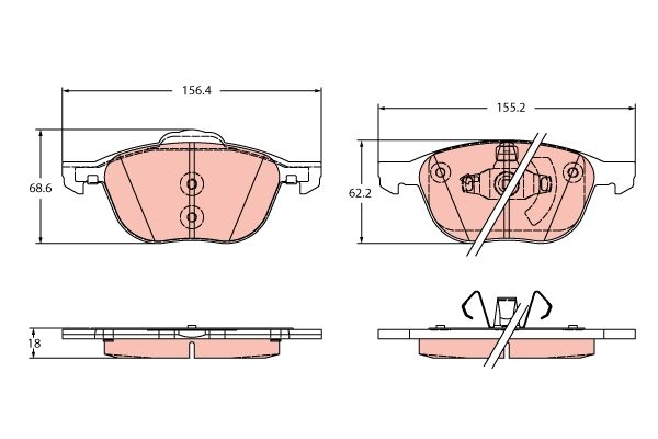 TRW GDB2348 Brake pad set, disc brake
