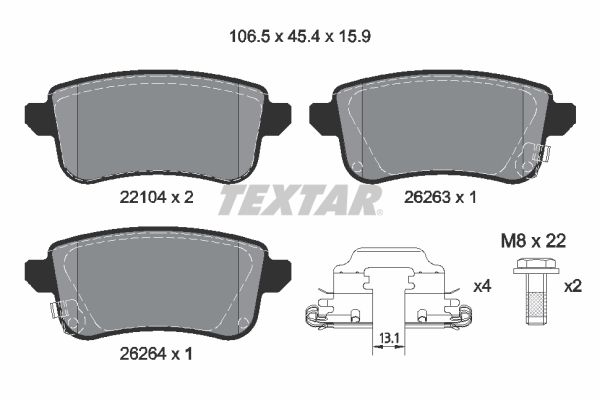TEXTAR 2210401 Brake pad set, disc brake