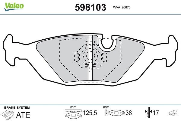 VALEO 598103 Brake pad set, disc brake