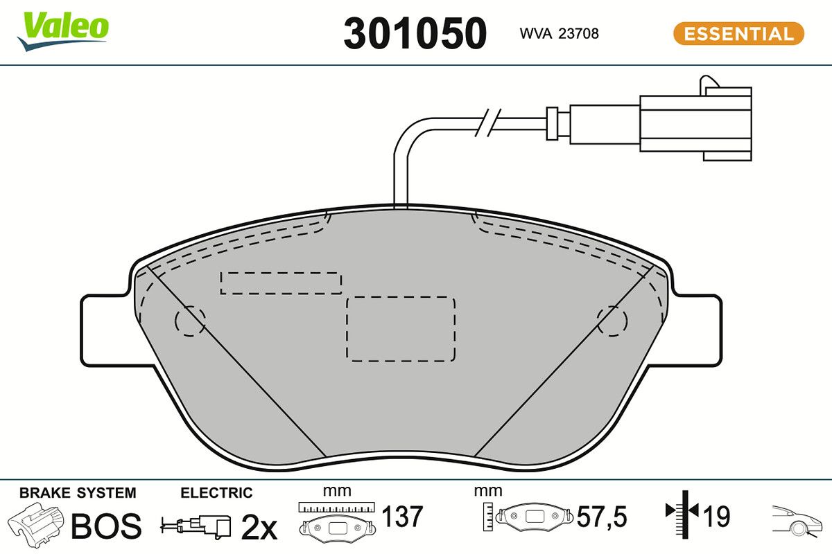 VALEO 301050 Brake pad set, disc brake