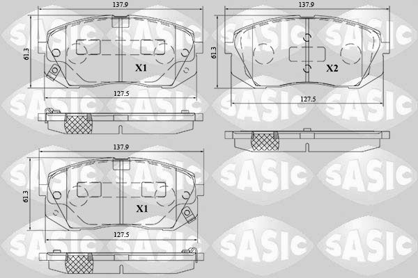 SASIC 6216214 Brake pad set, disc brake