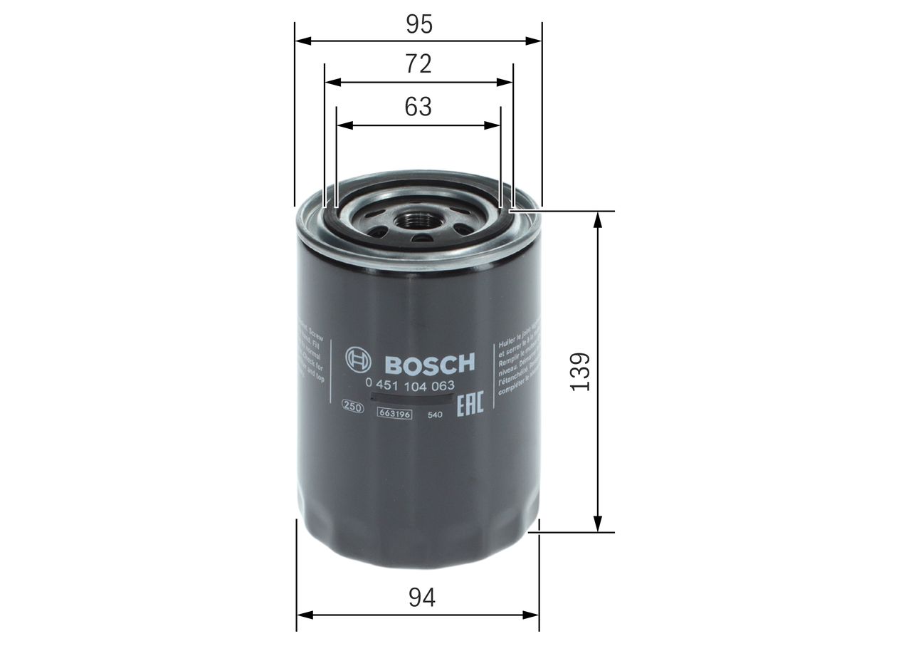 BOSCH 0 451 104 063 Oil filter
