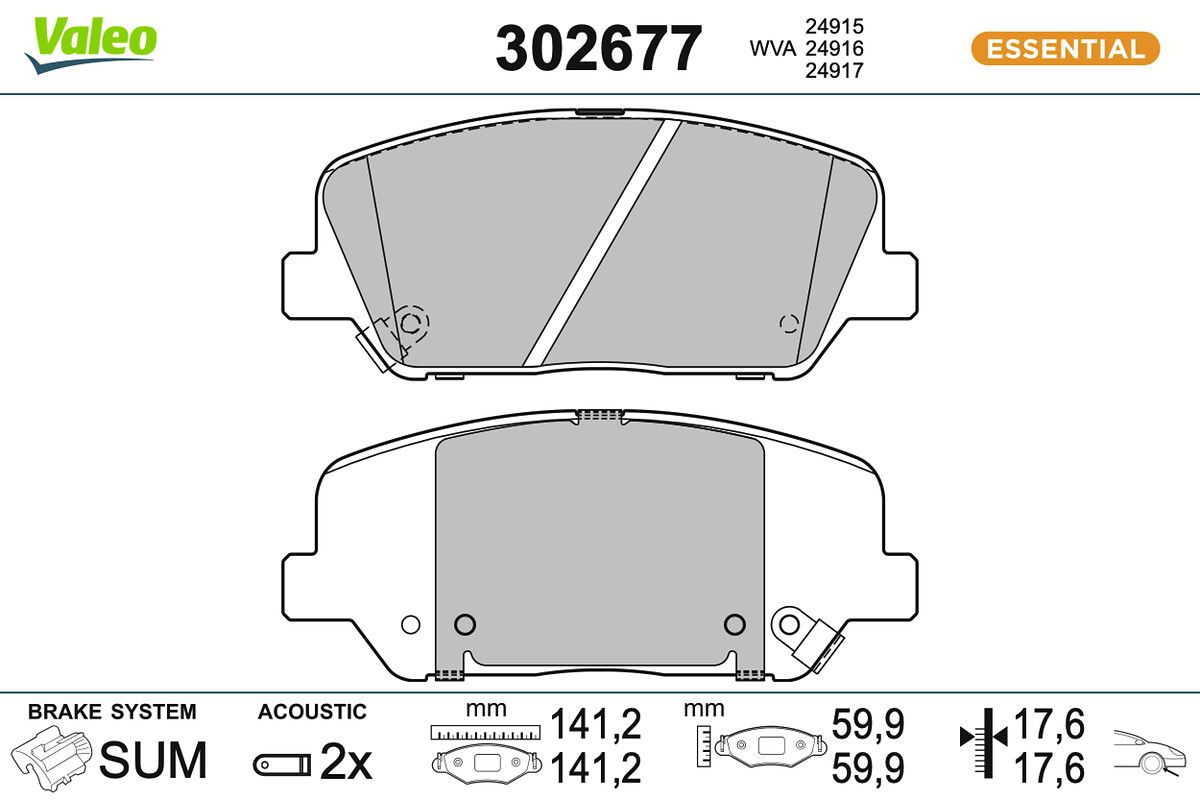 VALEO 302677 Brake pad set, disc brake