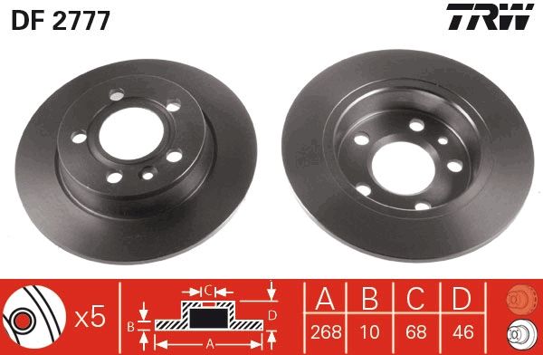 TRW DF2777 Brake disc