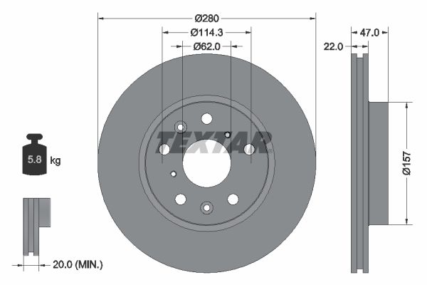 TEXTAR 92156600 Brake disc