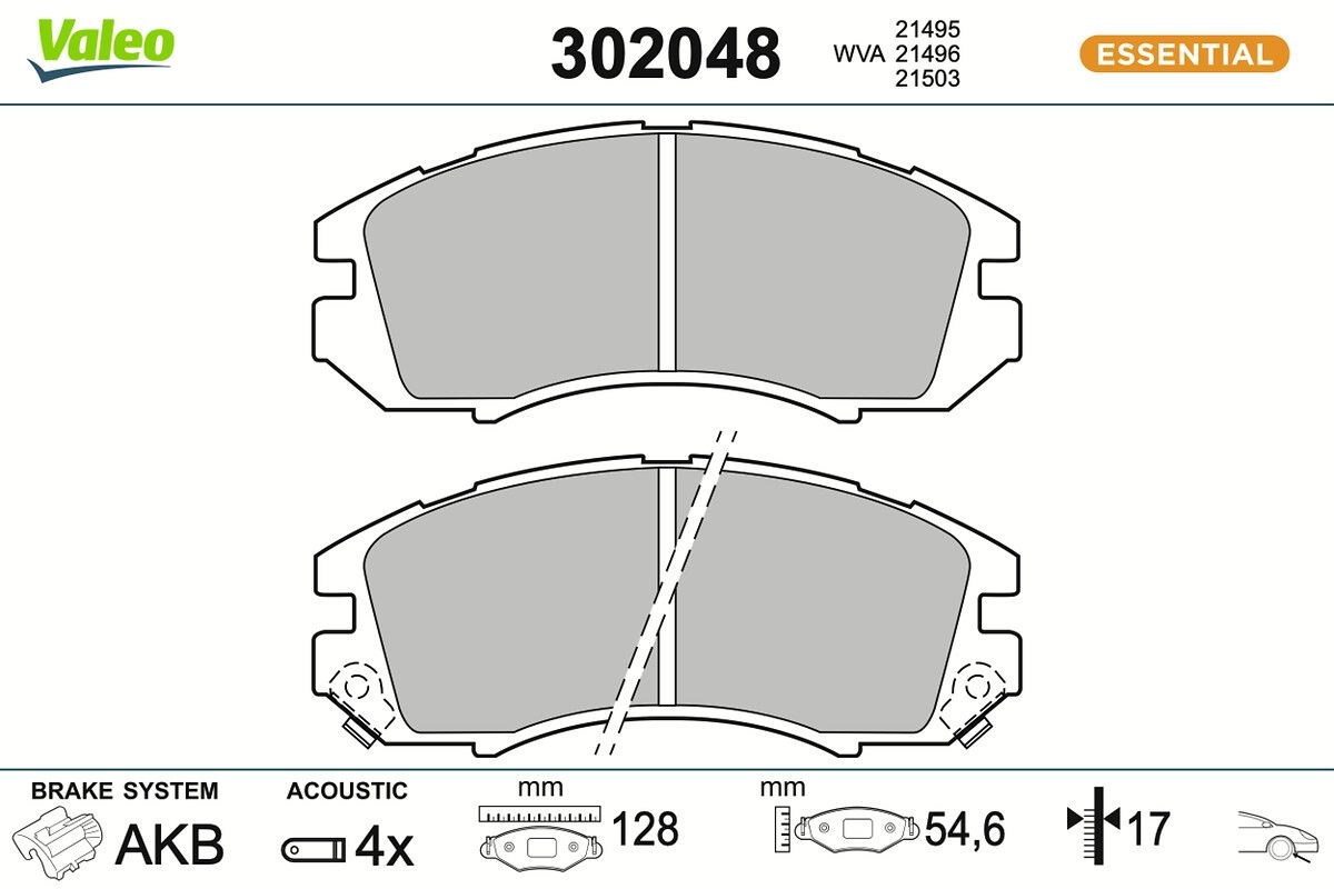 VALEO 302048 Brake pad set, disc brake