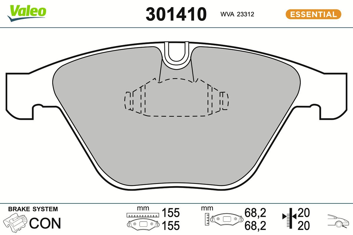 VALEO 301410 Brake pad set, disc brake