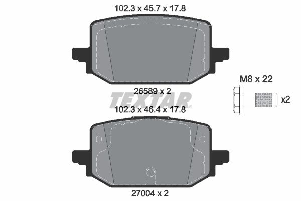 TEXTAR 2658904 Brake pad set, disc brake
