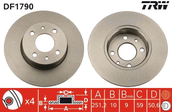 TRW DF1790 Brake disc