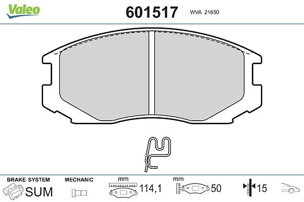 VALEO 601517 Brake pad set, disc brake