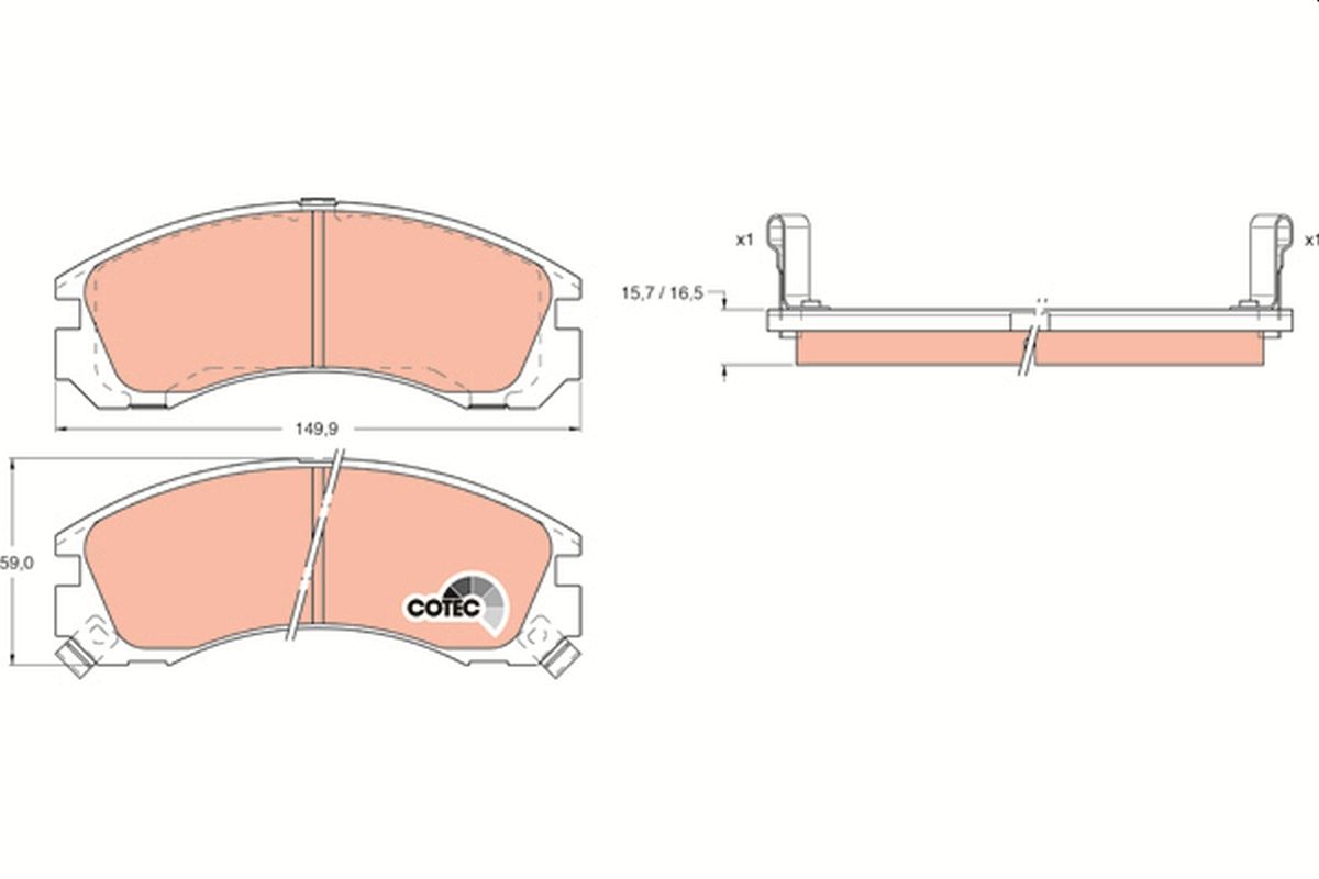 TRW GDB1126 Brake pad set, disc brake