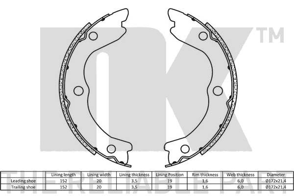 Brake Shoe Set, parking brake-1