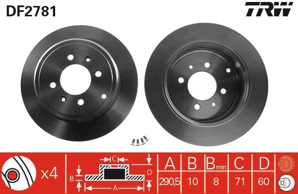 TRW DF2781 Brake disc