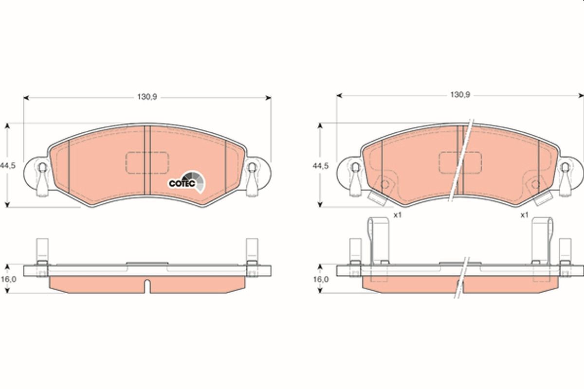 TRW GDB1420 Brake pad set, disc brake