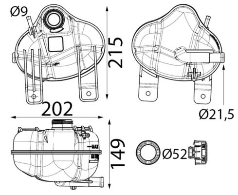 MAHLE CRT 334 000S Expansion tank, coolant