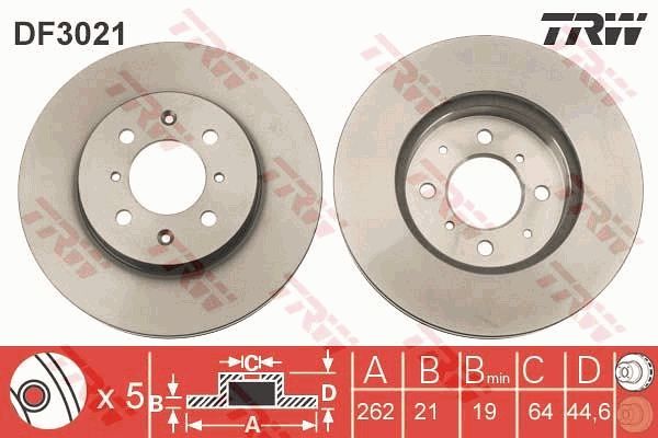 TRW DF3021 Brake disc