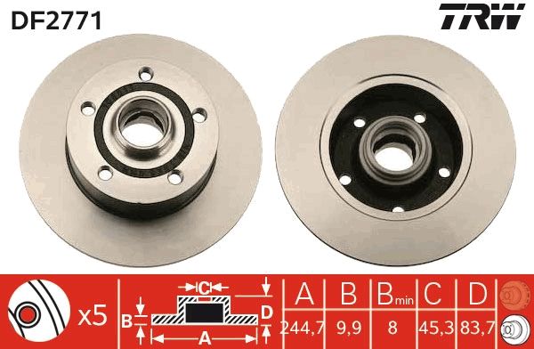 TRW DF2771 Brake disc