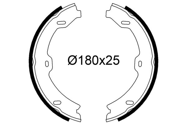 VALEO 564280 Brake shoe set, parking brake