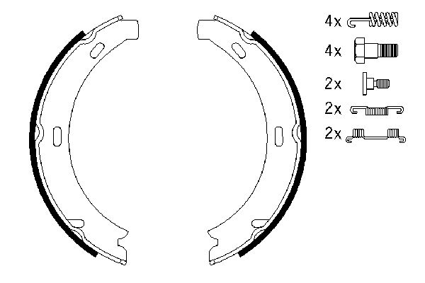 Brake Shoe Set, parking brake-4