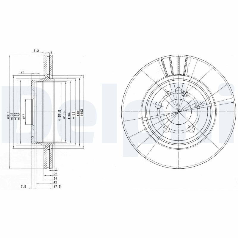 DELPHI BG2740 Brake disc