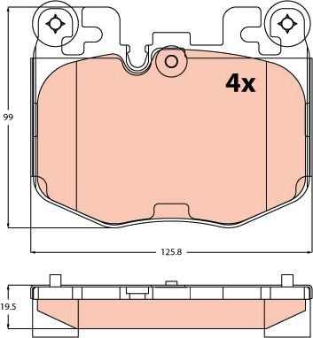 TRW GDB2526 Brake pad set, disc brake