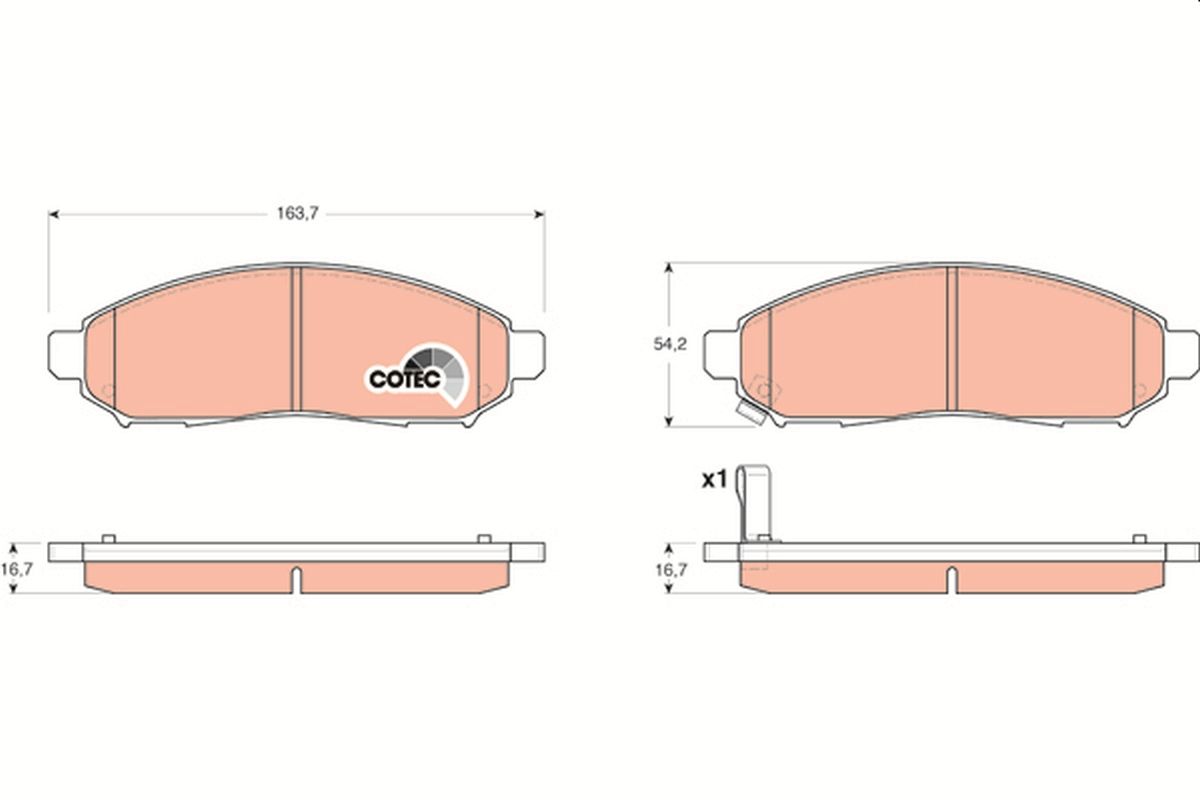 TRW GDB3404 Brake pad set, disc brake