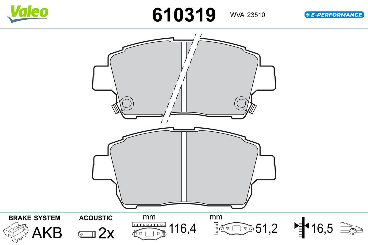 VALEO 610319 Brake pad set, disc brake