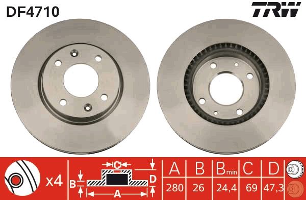 TRW DF4710 Brake disc