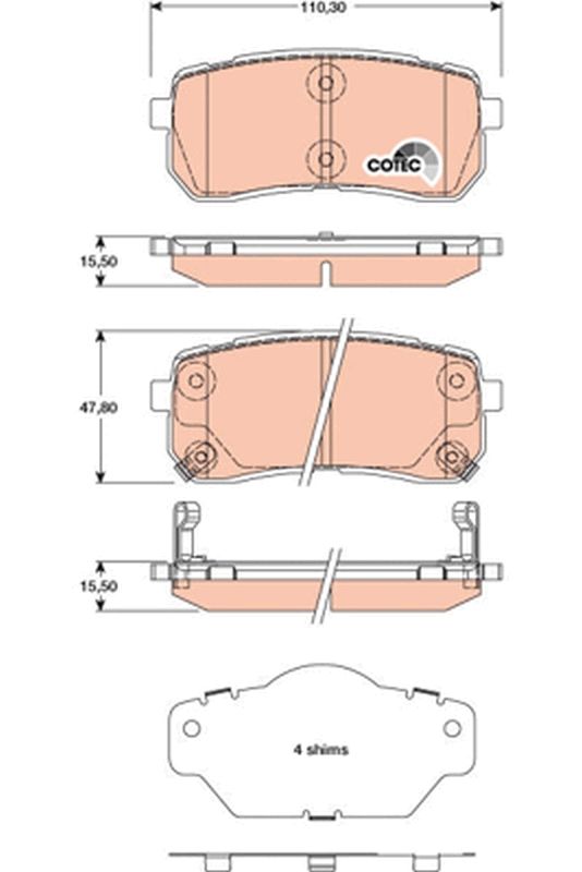 TRW GDB3449 Brake pad set, disc brake