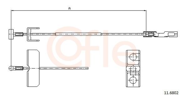 COFLE 11.6802 Cable pull, parking brake