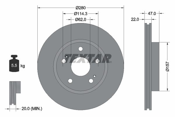 TEXTAR 92222100 Brake disc