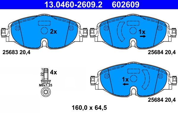 ATE 13.0460-2609.2 Brake pad set, disc brake