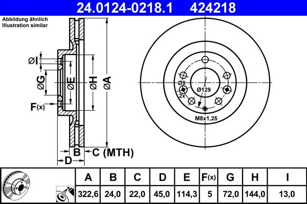ATE 24.0124-0218.1 Brake disc