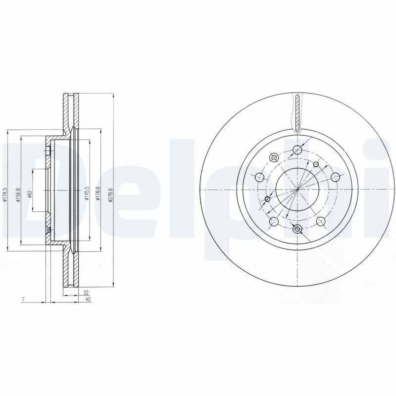DELPHI BG4093C Brake disc