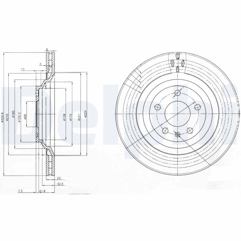 DELPHI BG3991 Brake disc