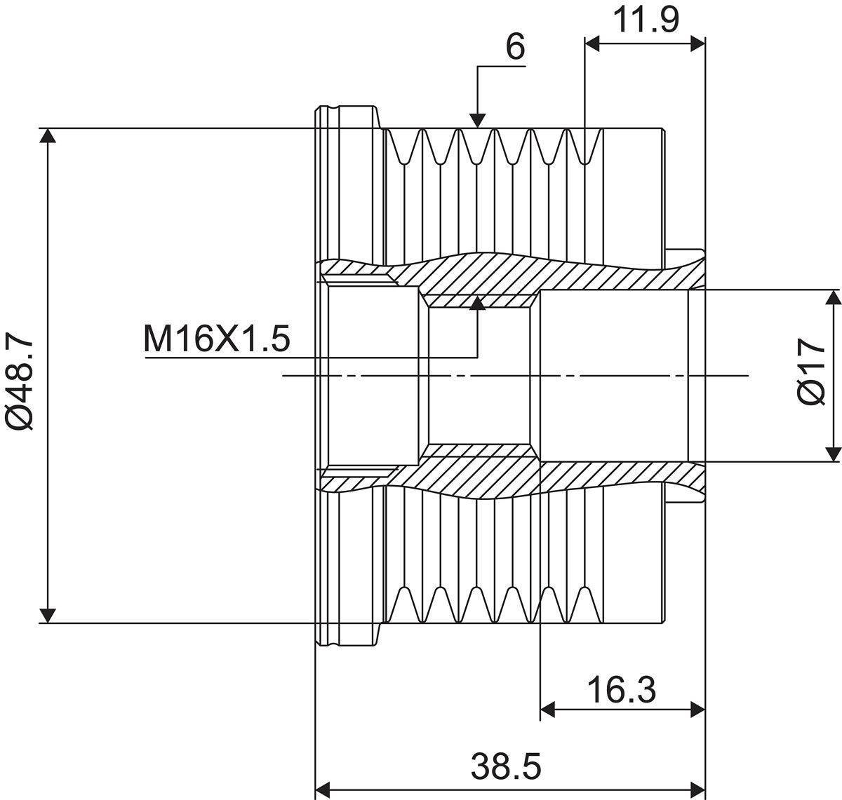 Alternator Freewheel Clutch-2