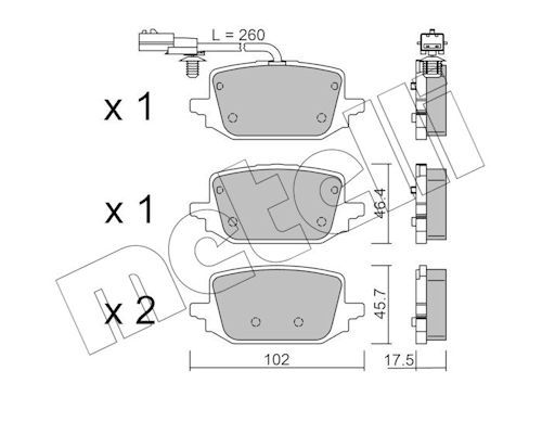 METELLI 22-1366-1 Brake pad set, disc brake