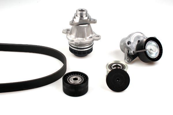 HEPU PK09072 Water pump + v-ribbed belt kit