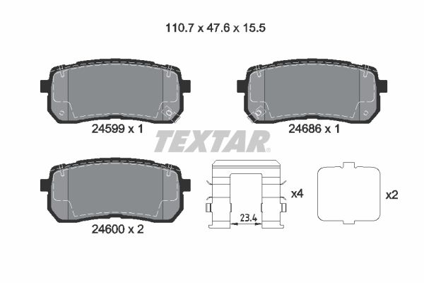TEXTAR 2459904 Brake pad set, disc brake