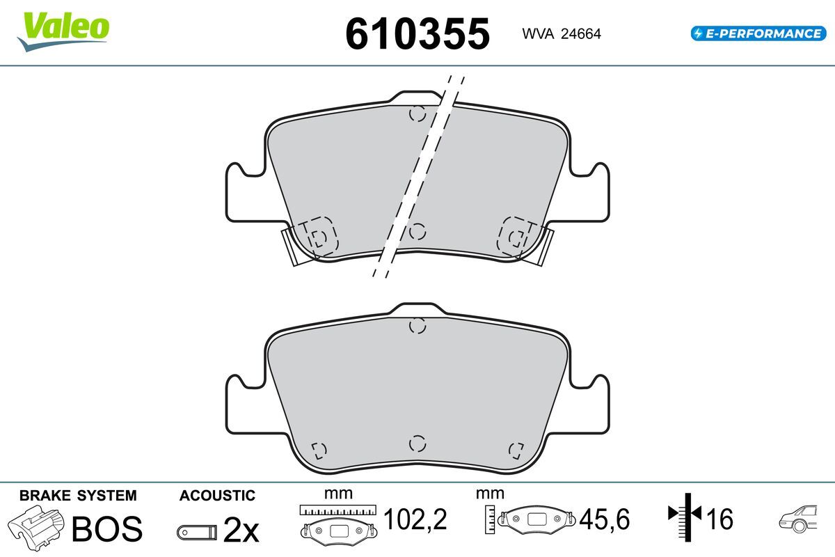 VALEO 610355 Brake pad set, disc brake