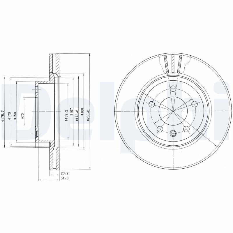DELPHI BG2908 Brake disc