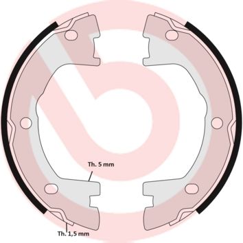 BREMBO S A6 506 Brake shoe set, parking brake