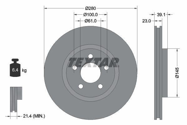 TEXTAR 92108505 Brake disc
