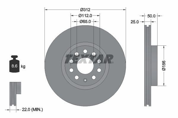 TEXTAR 92120505 Brake disc