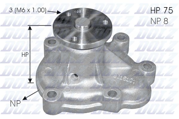 DOLZ O144 Water pump, engine cooling